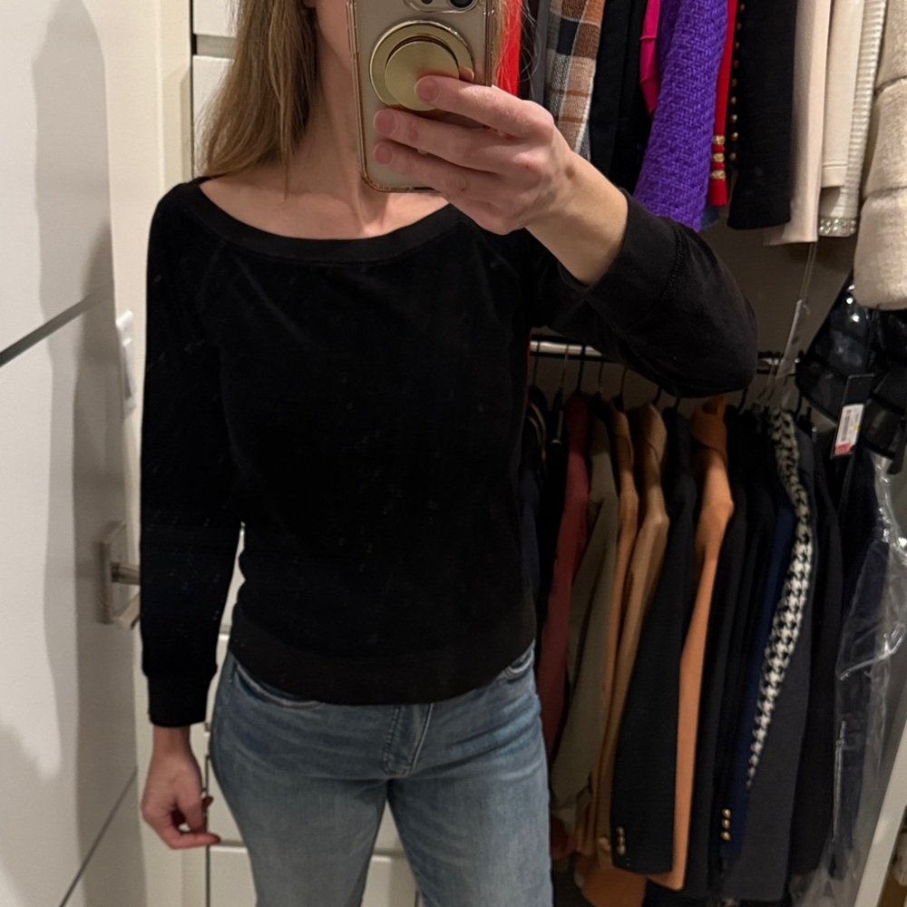 Juicy Couture cotton velour boatneck sweater Small